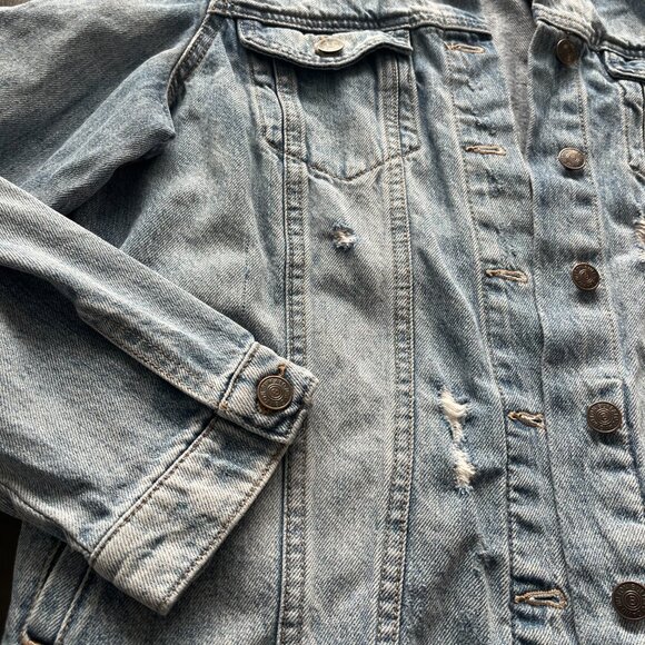 Buffalo David Bitton Distressed Denim Jacket XL – Vintage Y2K Layering Staple - Picture 6 of 7